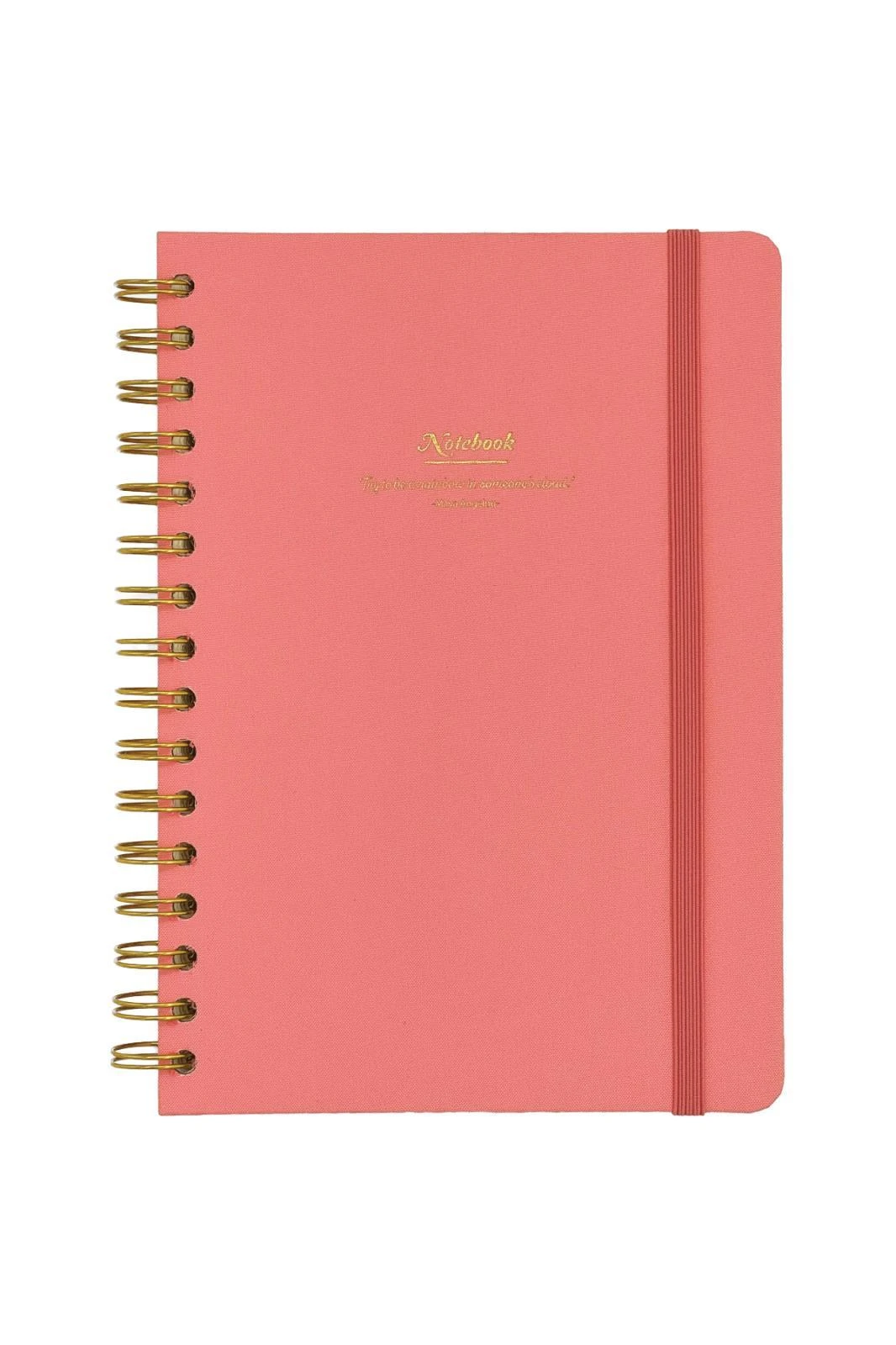 VJ Canvas Sert Kapak Spiralli Defter A5 100gr 160 Sayfa Noktalı Pembe