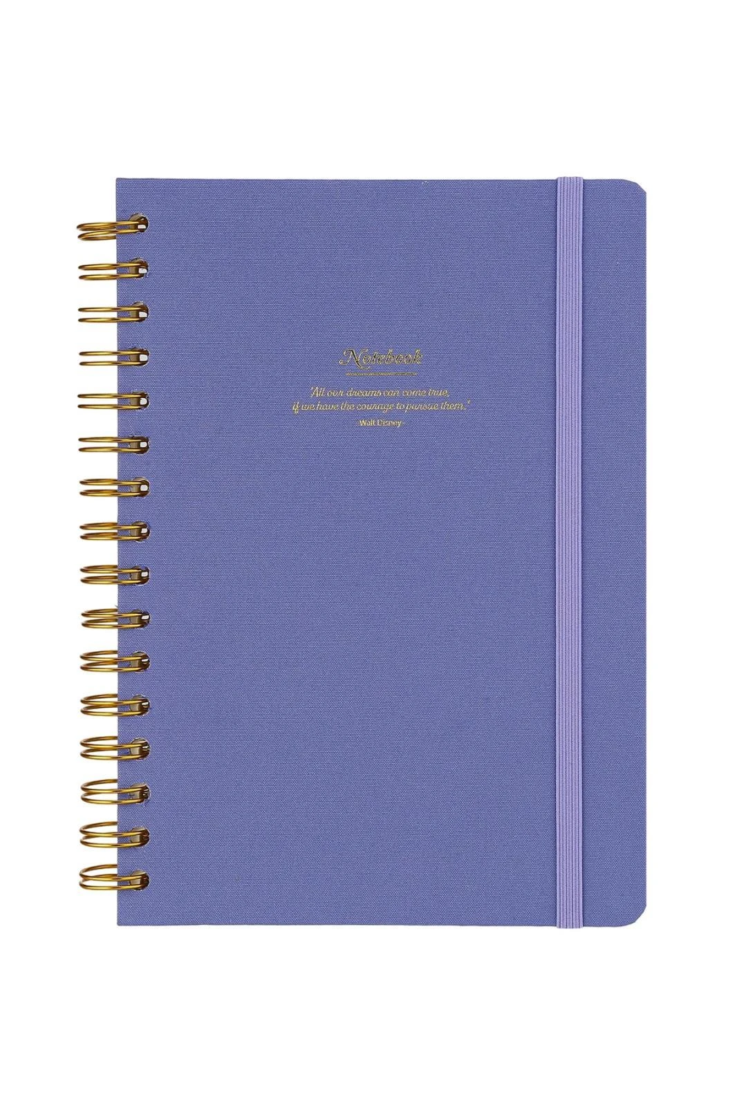 VJ Canvas Sert Kapak Spiralli Defter A5 100gr 160 Sayfa Noktalı Mavi