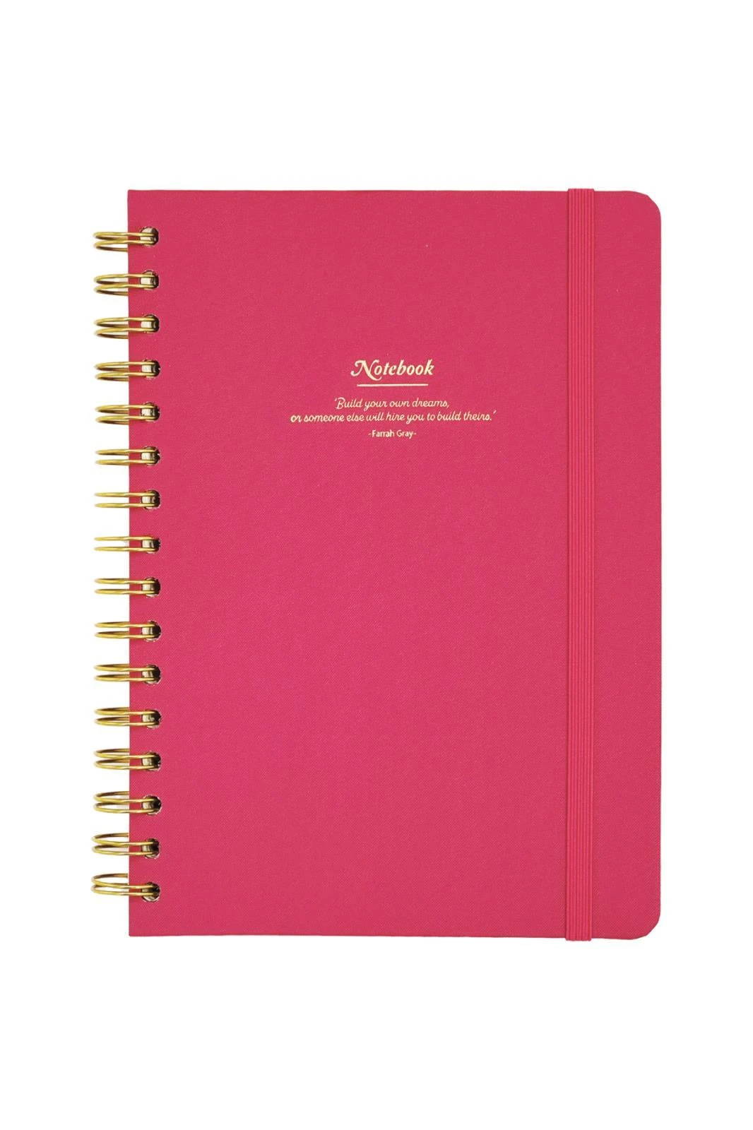 VJ Canvas Sert Kapak Spiralli Defter A5 100gr 160 Sayfa Noktalı Fuşya