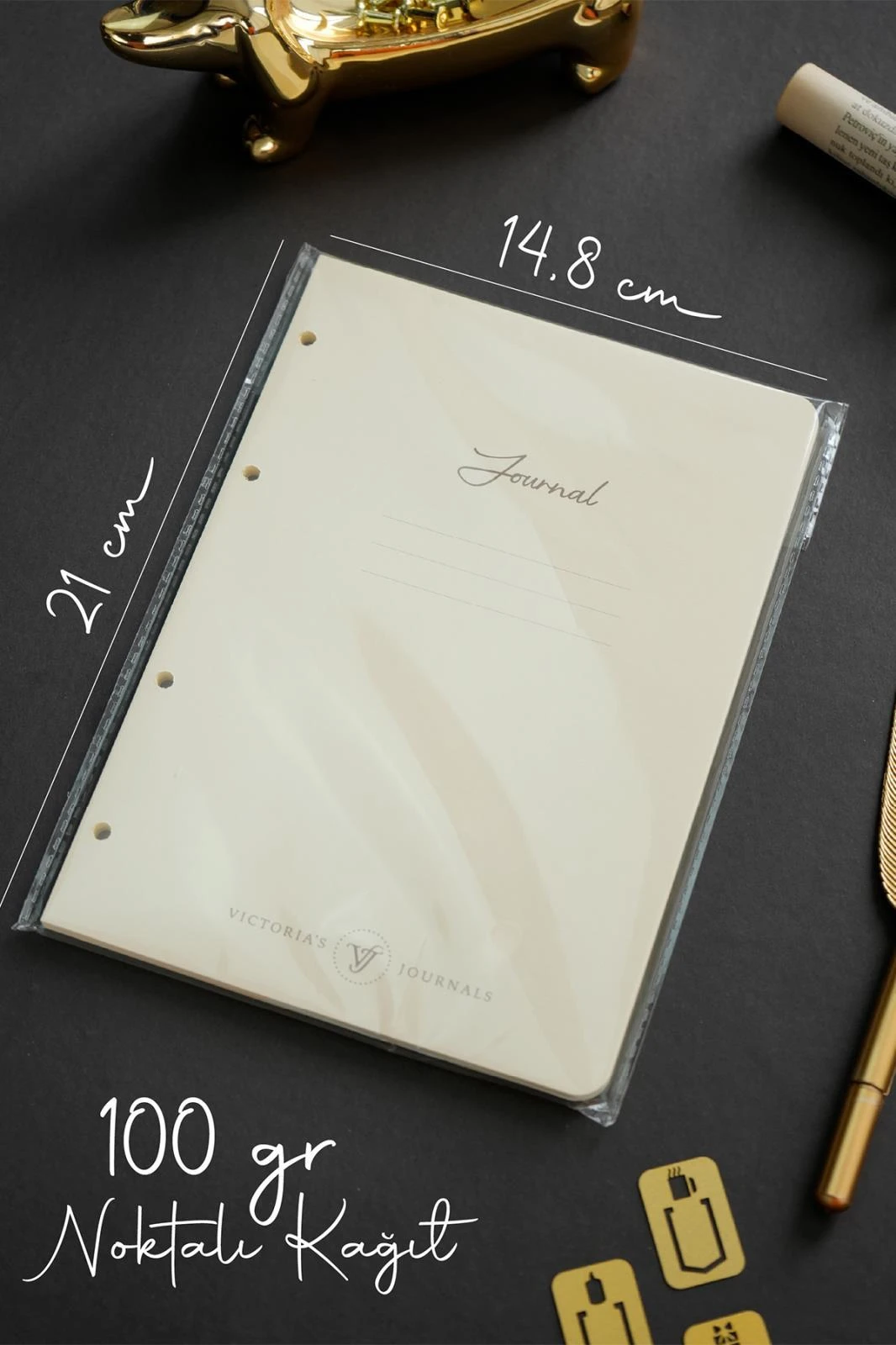 RinGo Defter Yedeği A5 96 Sayfa 100 gram Ivory Noktalı