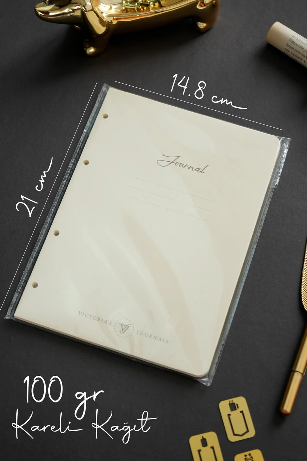 RinGo Defter Yedeği A5 96 Sayfa 100 gram Ivory Kareli