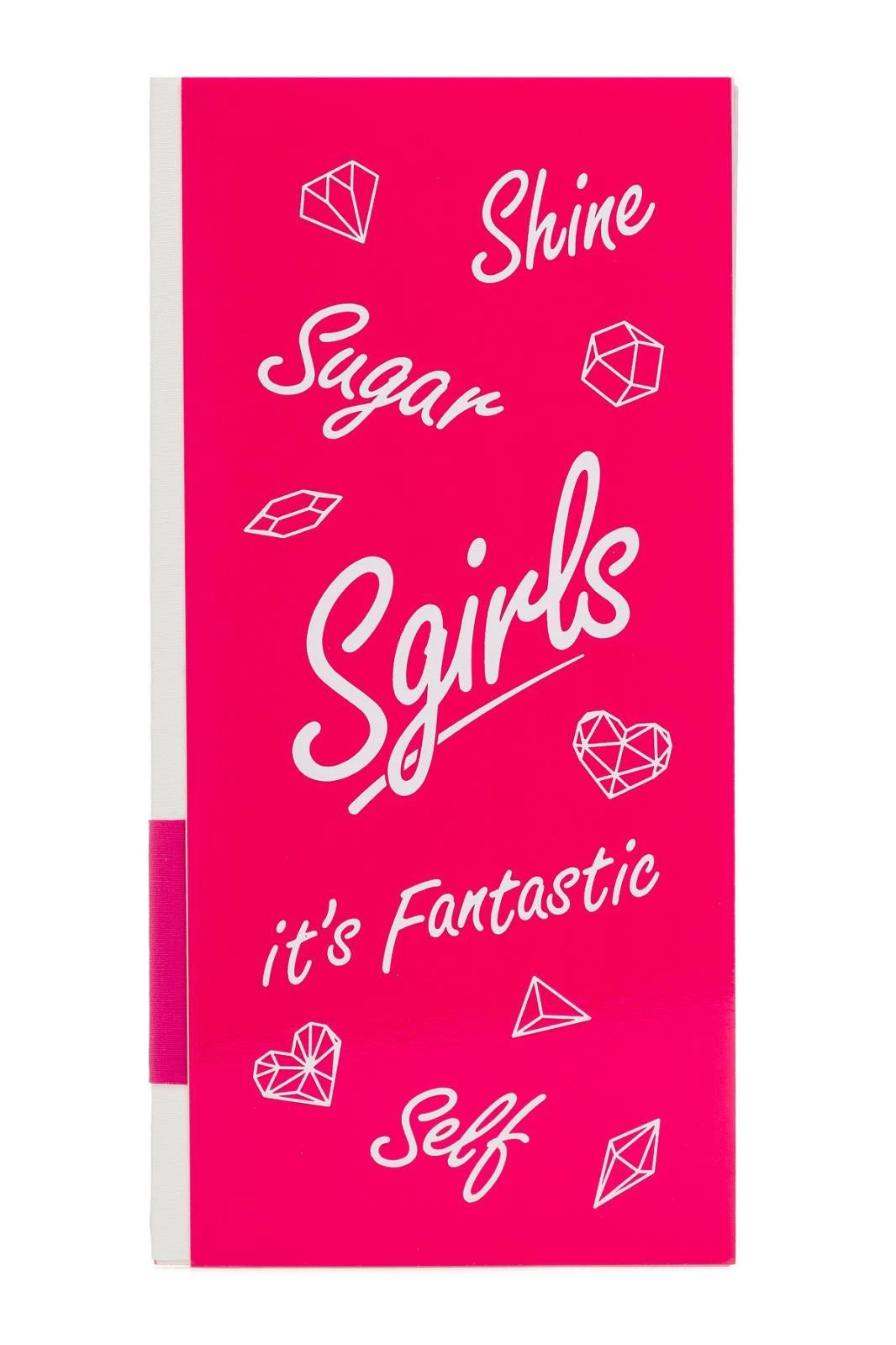 Sgirls- Sert Kapak Planlayıcı Defter 8,5x18,5 cm , 100 gr. 80 Yaprak Ivory. Pembe Hover
