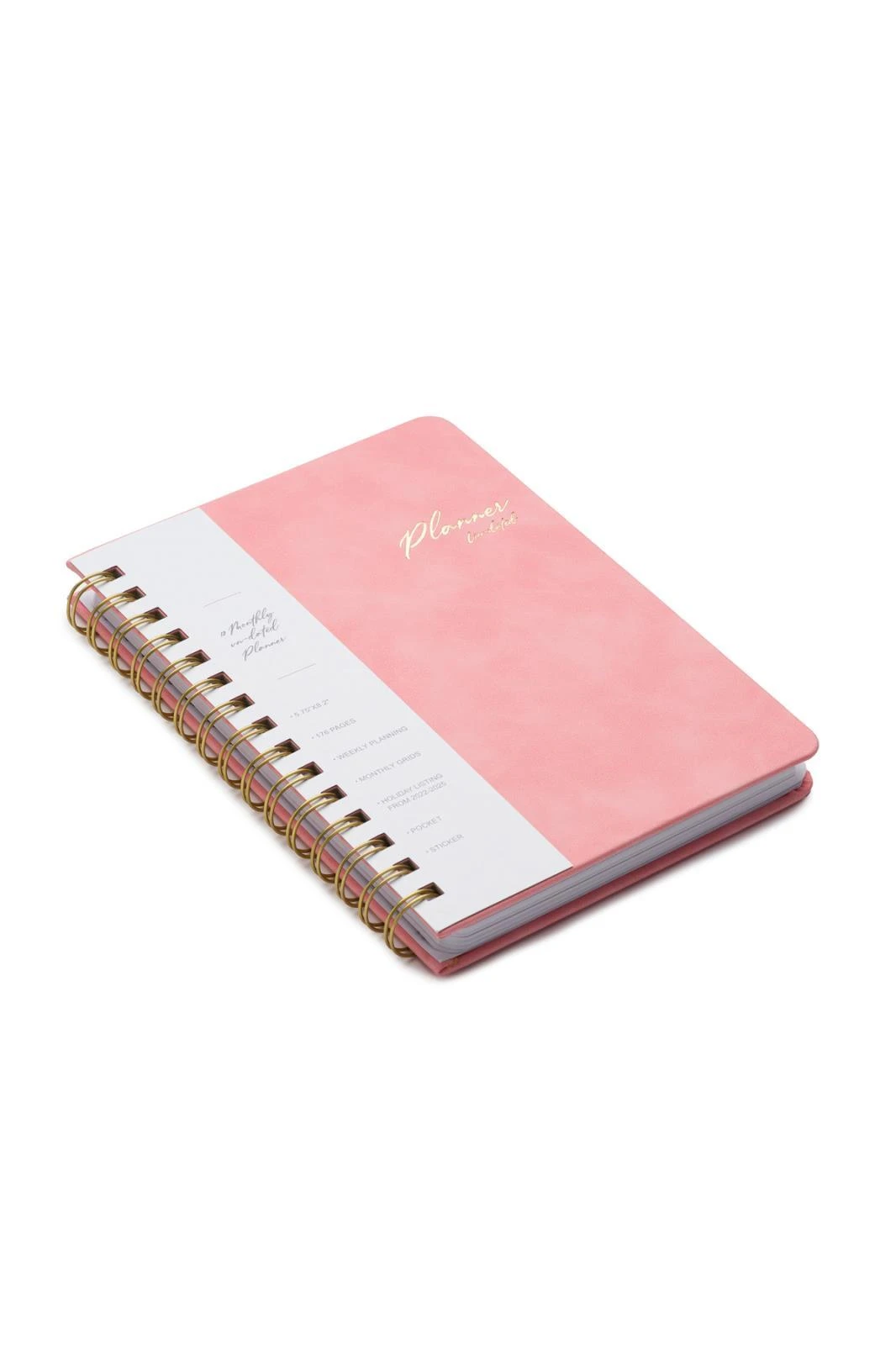 Sp. Vegan Deriş Sert Kapak Planlayıcı. A5. 100 Gr. , 176 sayfa. 4 yap. sticker ve Cep.Pembe