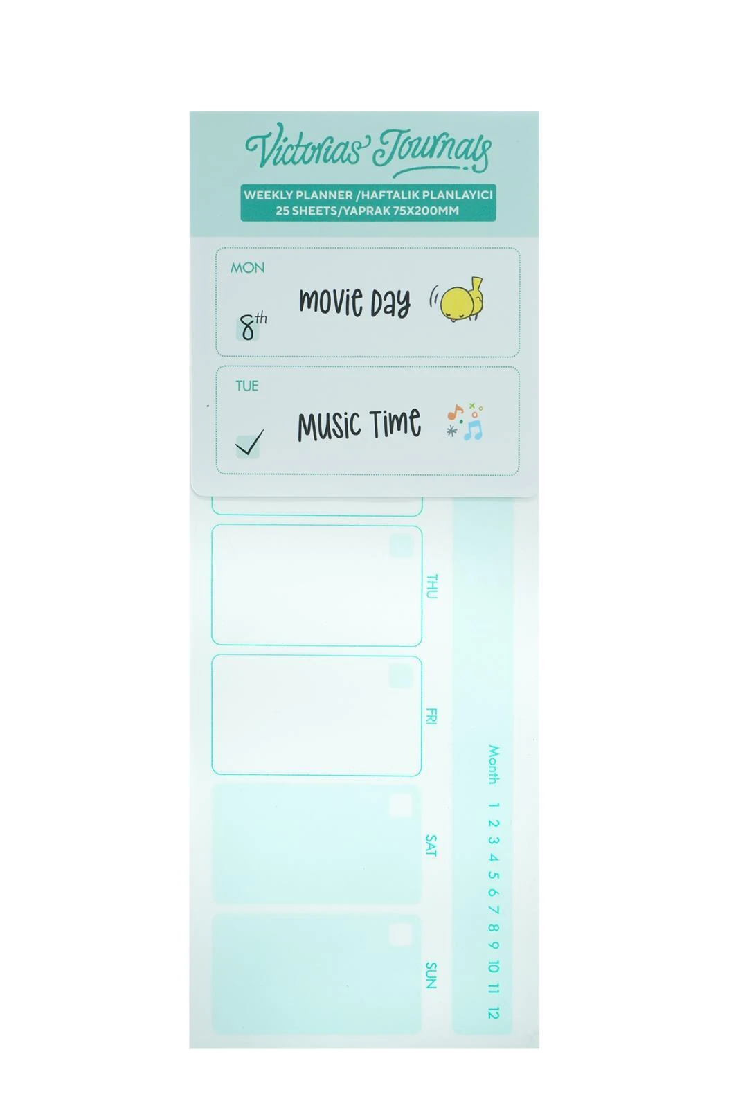 Haftalık Planlama Post-it 75x200 mm 25 yaprak Hover