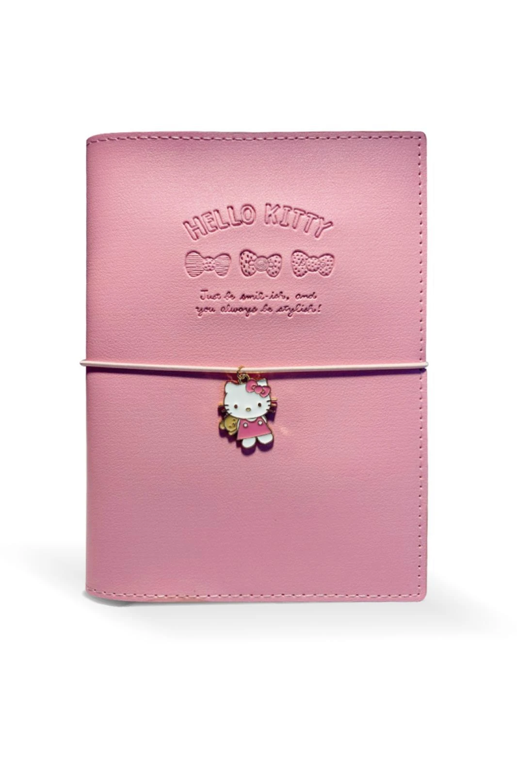 Hello Kitty Geçmeli Vegan Kapaklı Günlük 13x18 cm. 80gr. 192 sayfa.Lastikli