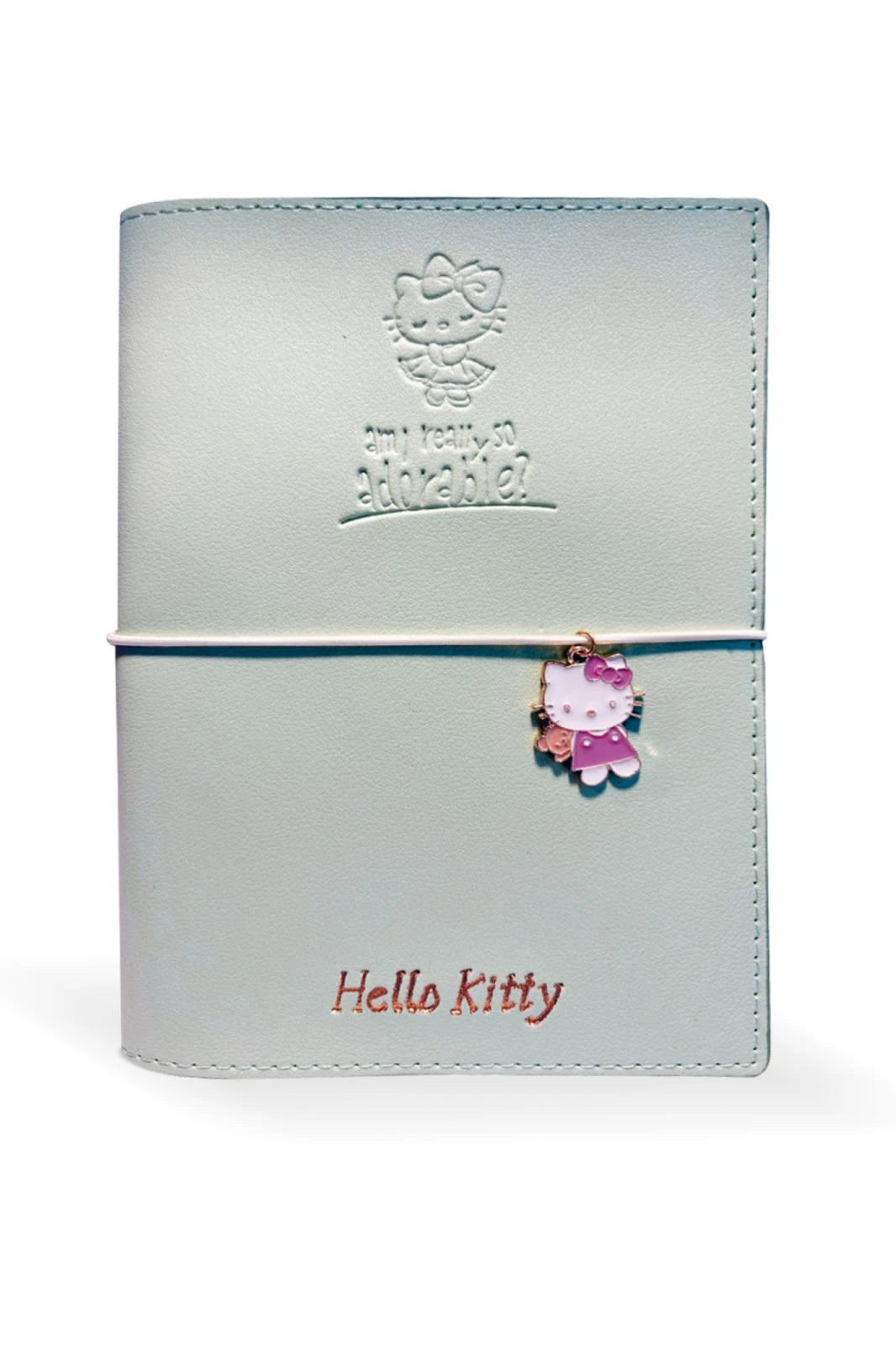 Hello Kitty Geçmeli Vegan Kapaklı Günlük 13x18 cm. 80gr. 192 sayfa.Lastikli