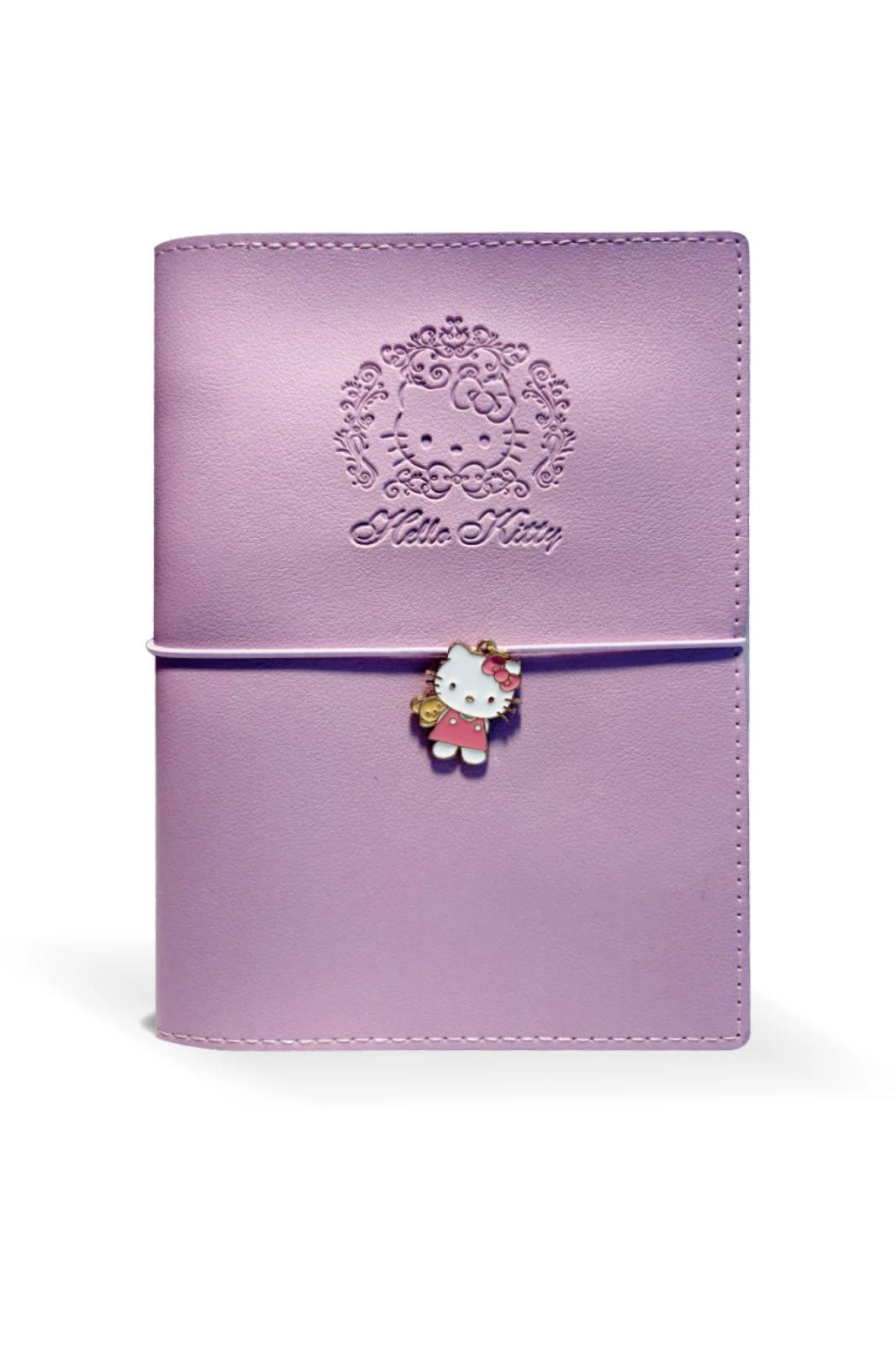 Hello Kitty Geçmeli Vegan Kapaklı Günlük 13x18 cm. 80gr. 192 sayfa.Lastikli