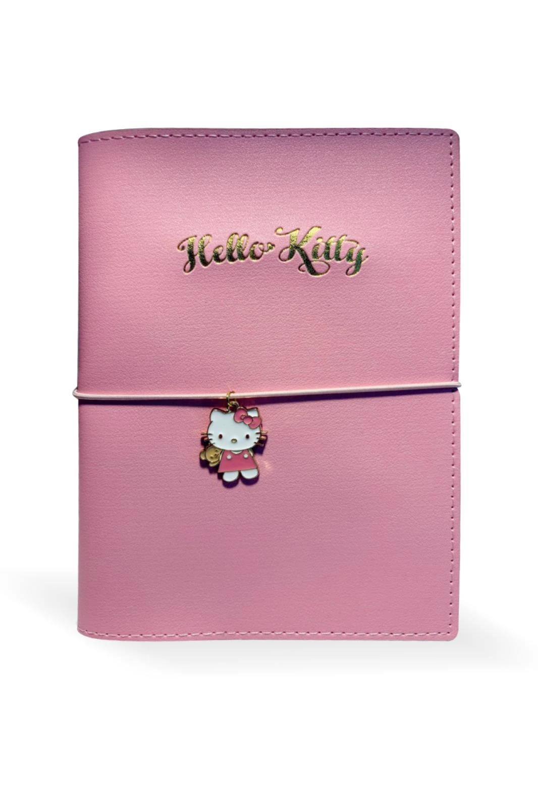 Hello Kitty Geçmeli Vegan Kapaklı Günlük 13x18 cm. 80gr. 192 sayfa.Lastikli