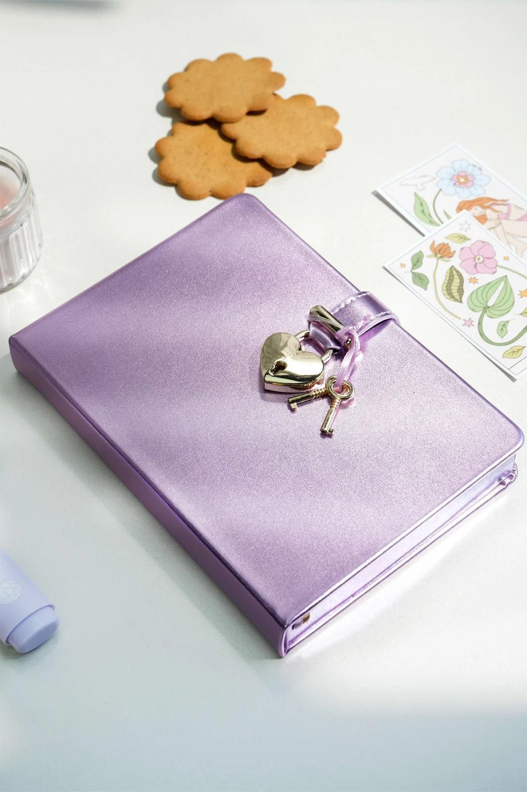 Hush Hush Kilitli Metalik Defter Kutulu 80gr. 160 yp. Çiz..Lila