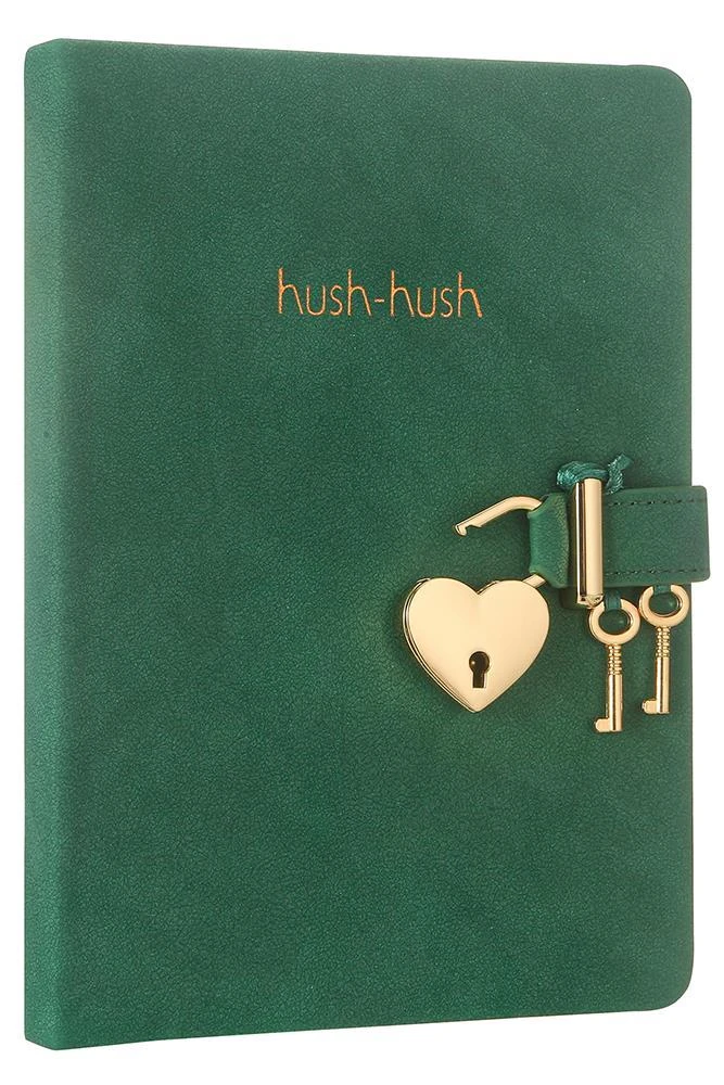 Victoria's Journals Hush Hush Kilitli Defter 80gr. 160 yp.Çizg. Yeşil