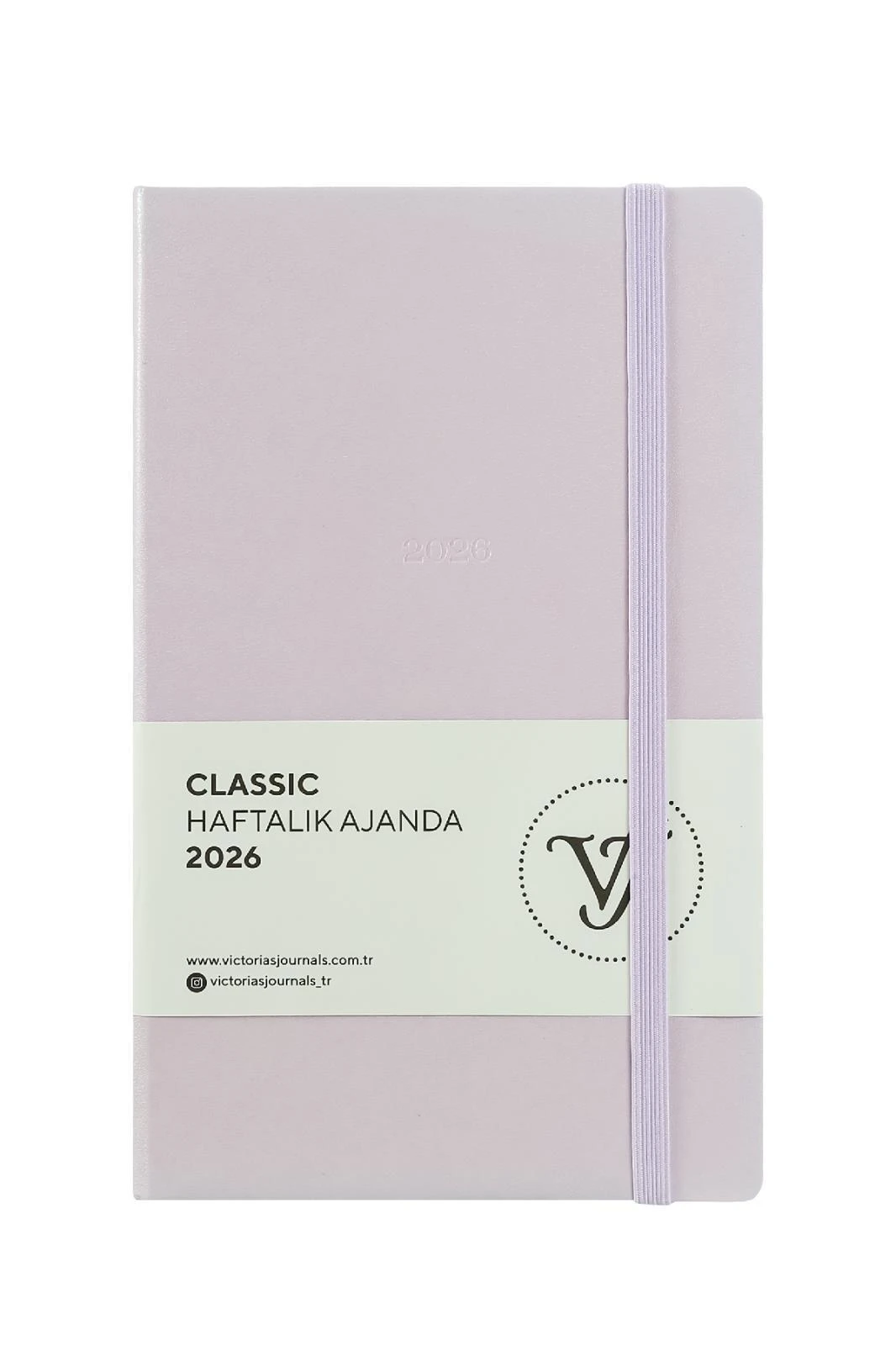 Victoria's Journals Classic 2026 Haftalık Ajanda 13x21 cm.Sert Kapak. Ivory 80 gr.144 Sayfa. Cepli. Lastikli.Lila