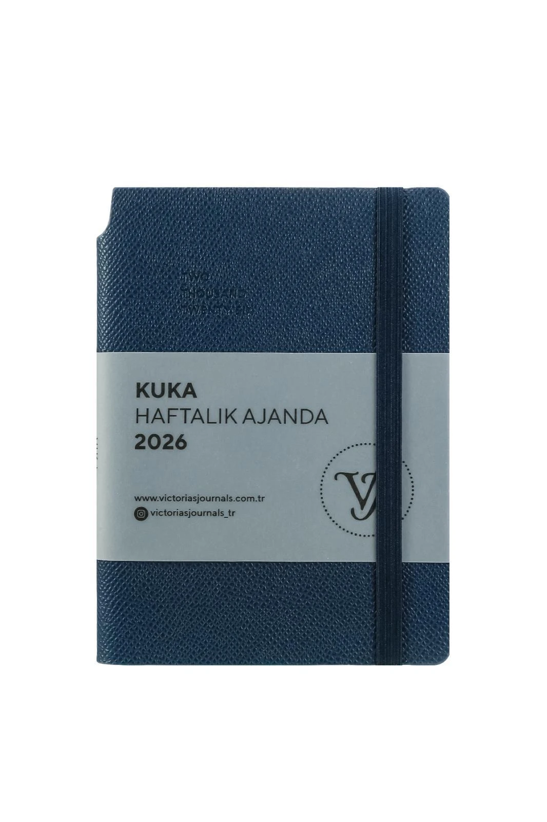  Victoria's Journals Kuka 2026 Haftalık Ajanda 9x14 cm. Ivory  80 gr. 160 sayfa. Esnek Kapak.Lastikli,Cepli,Kalem yeri.Renkli Kenar.Mavi