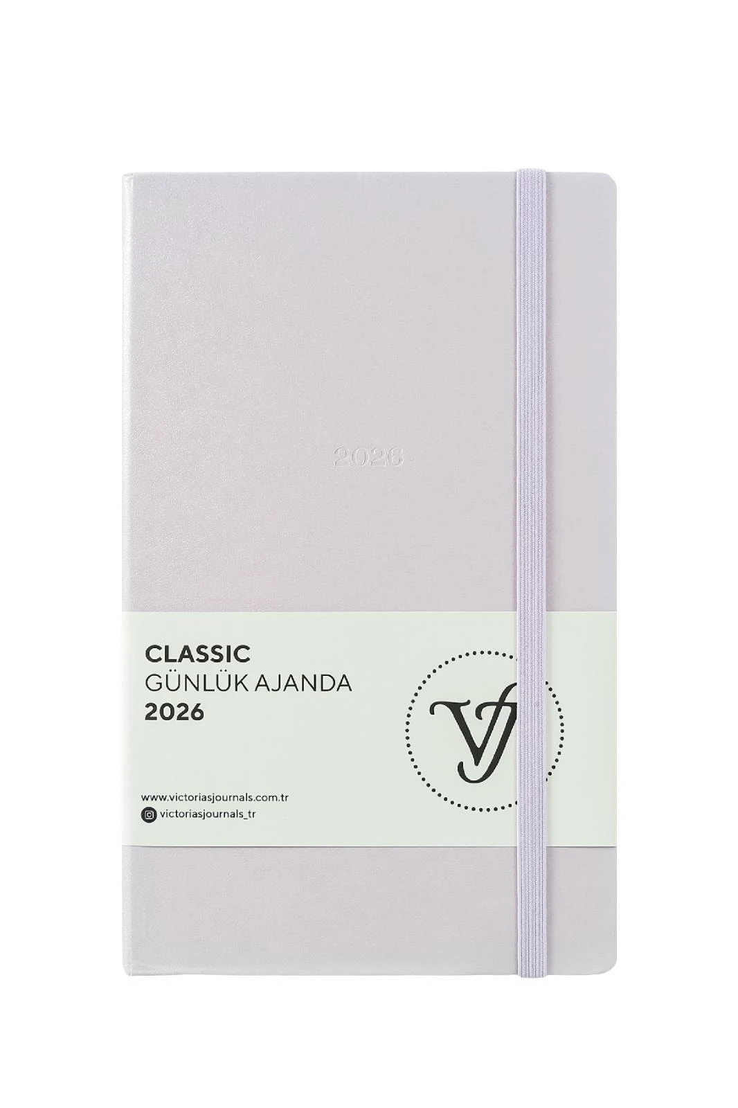 Victoria's Journals Classic 2026 Günlük Ajanda 13x21 cm. Sert Kapak. Ivory 70 gr.384 Sayfa. Cepli.Lastikli.Lila