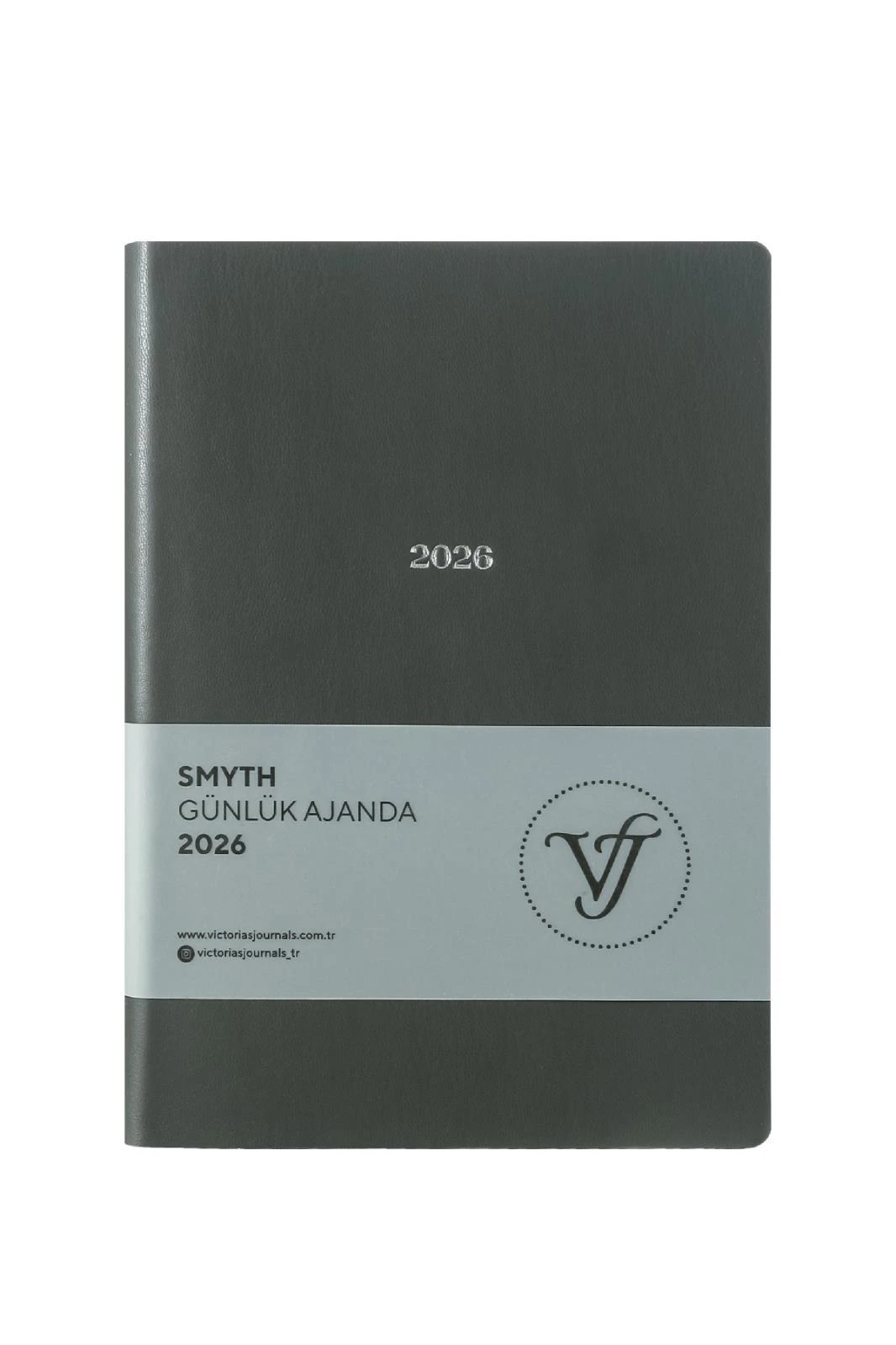 Victoria's Journals Smyth- Günlük Ajanda A5 (14x20,5cm)  Ivory  80 gsm 416 sayfa. Esnek Kapak. Gümüş Yaldız Kenar.Platinium