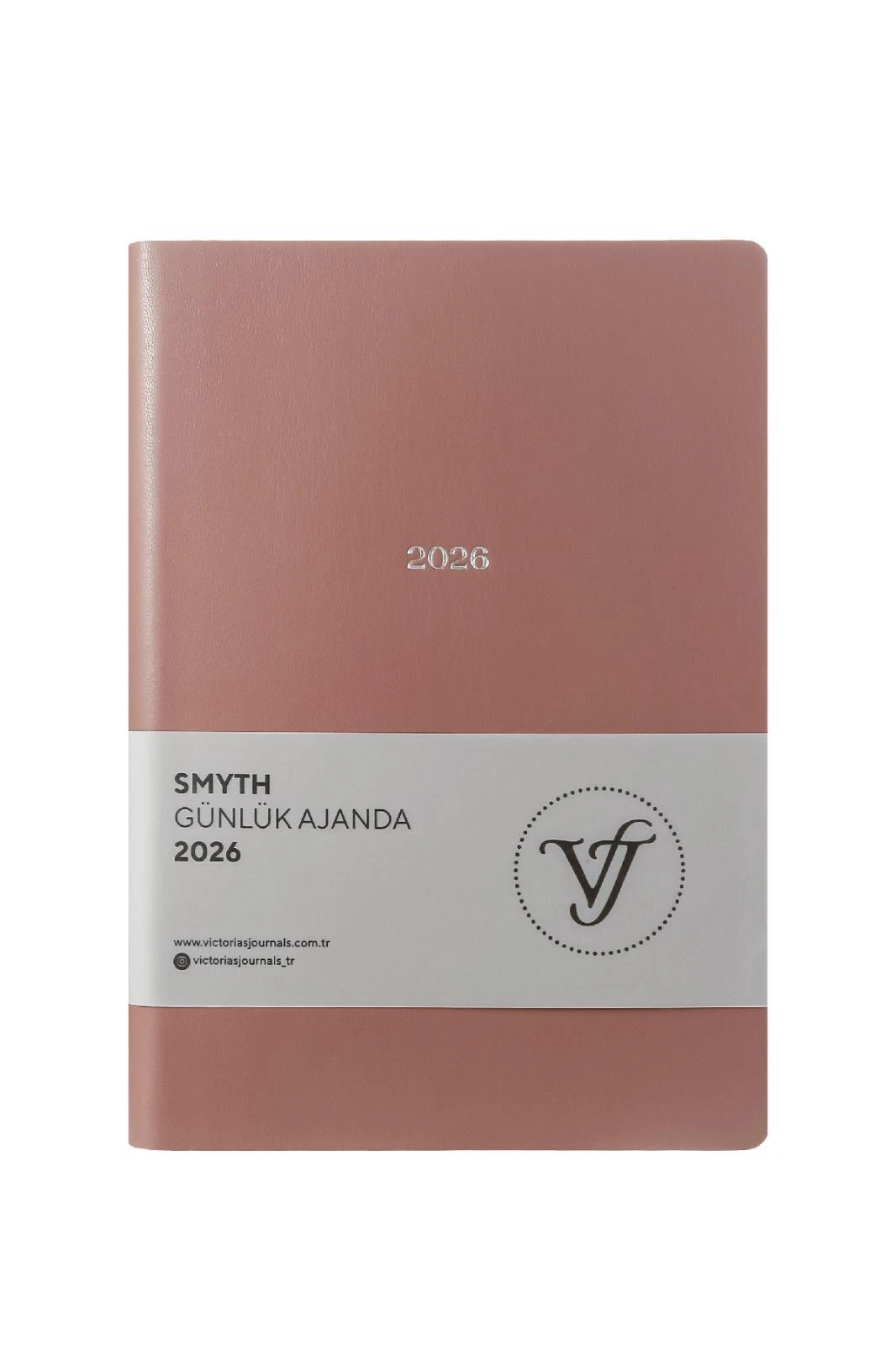 Victoria's Journals Smyth- Günlük Ajanda A5 (14x20,5cm)  Ivory  80 gsm 416 sayfa. Esnek Kapak. Gümüş Yaldız Kenar.Toprak Hover