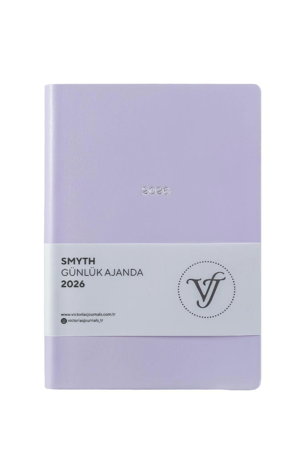 Victoria's Journals Smyth- Günlük Ajanda A5 (14x20,5cm)  Ivory  80 gsm 416 sayfa. Esnek Kapak. Gümüş Yaldız Kenar.Lila