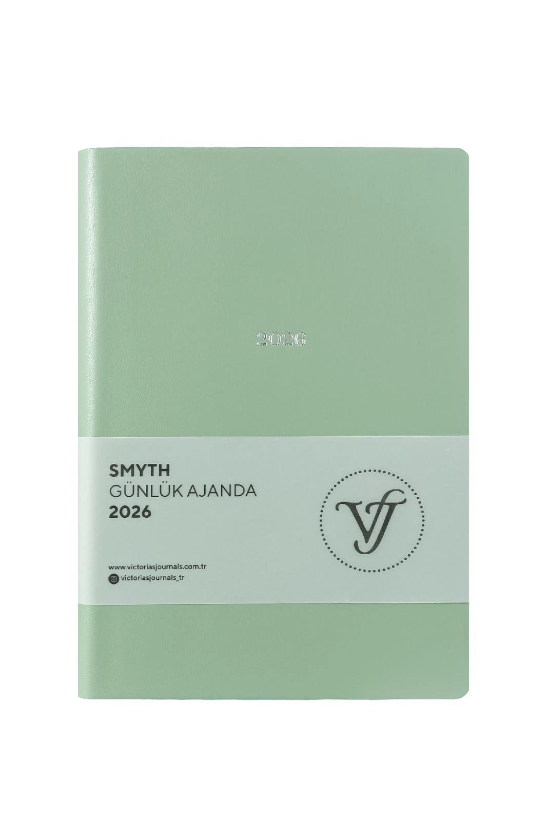 Victoria's Journals Smyth- Günlük Ajanda A5 (14x20,5cm)  Ivory  80 gsm 416 sayfa. Esnek Kapak. Gümüş Yaldız Kenar.Olive