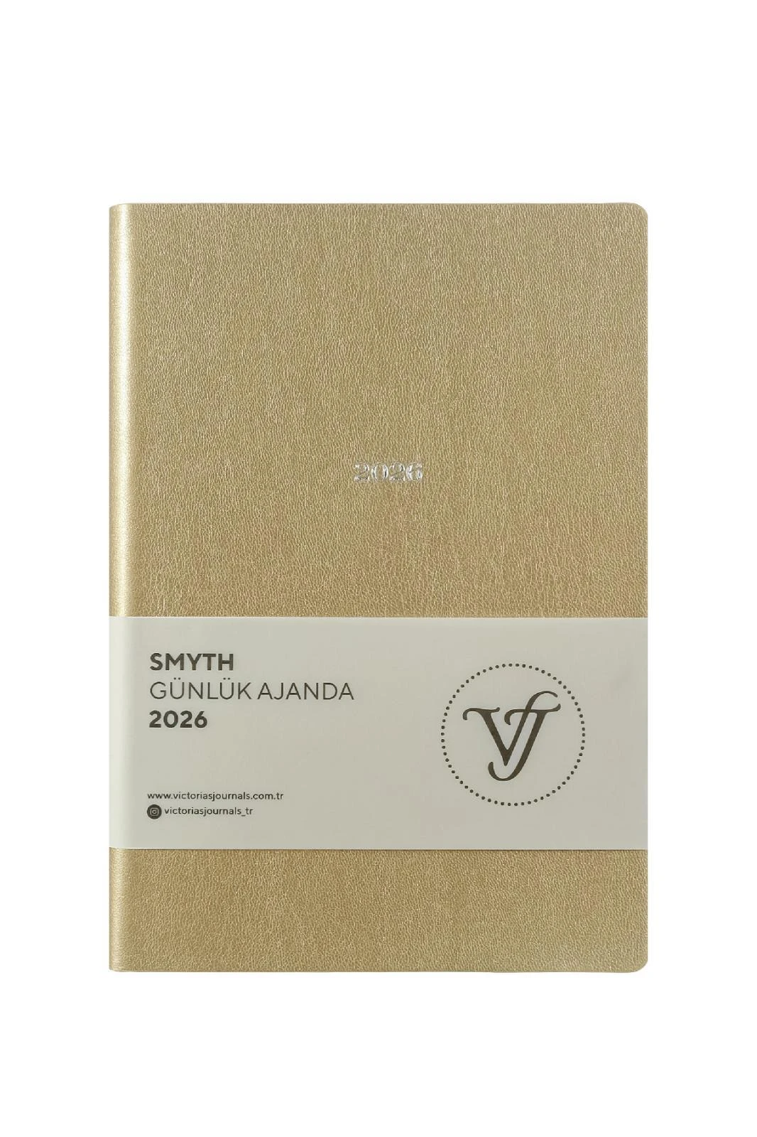 Victoria's Journals Smyth- Günlük Ajanda A5 (14x20,5cm)  Ivory  80 gsm 416 sayfa. Esnek Kapak. Gümüş Yaldız Kenar.Altın