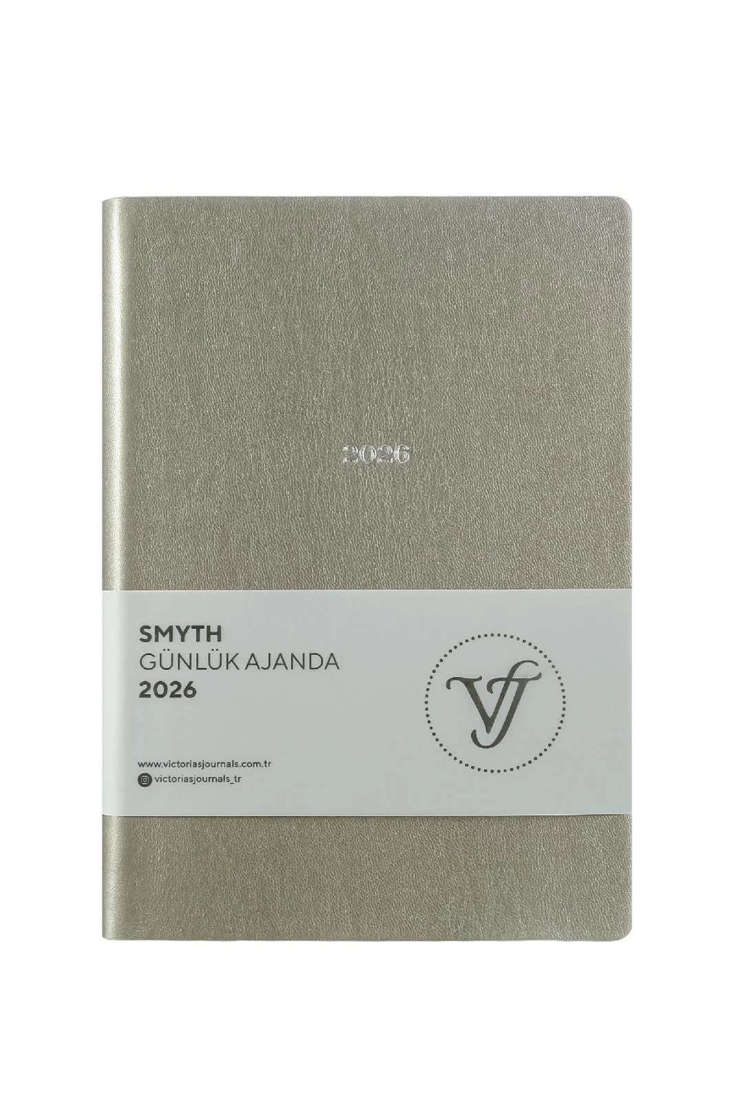Victoria's Journals Smyth- Günlük Ajanda A5 (14x20,5cm)  Ivory  80 gsm 416 sayfa. Esnek Kapak. Gümüş Yaldız Kenar.Gümüş