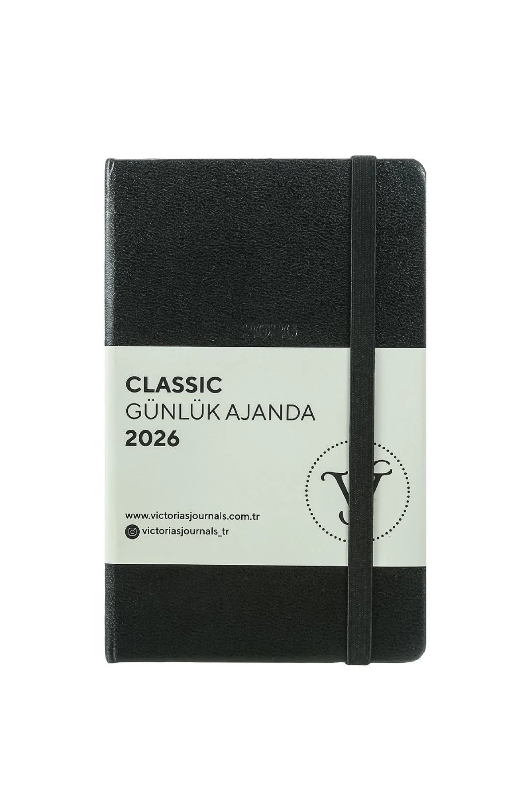 Victoria's Journals Classic-Günlük Ajanda 9x14 cm. Sert Kapak. Ivory 70 gr.384 Sayfa. Cepli.Lastikli.Siyah