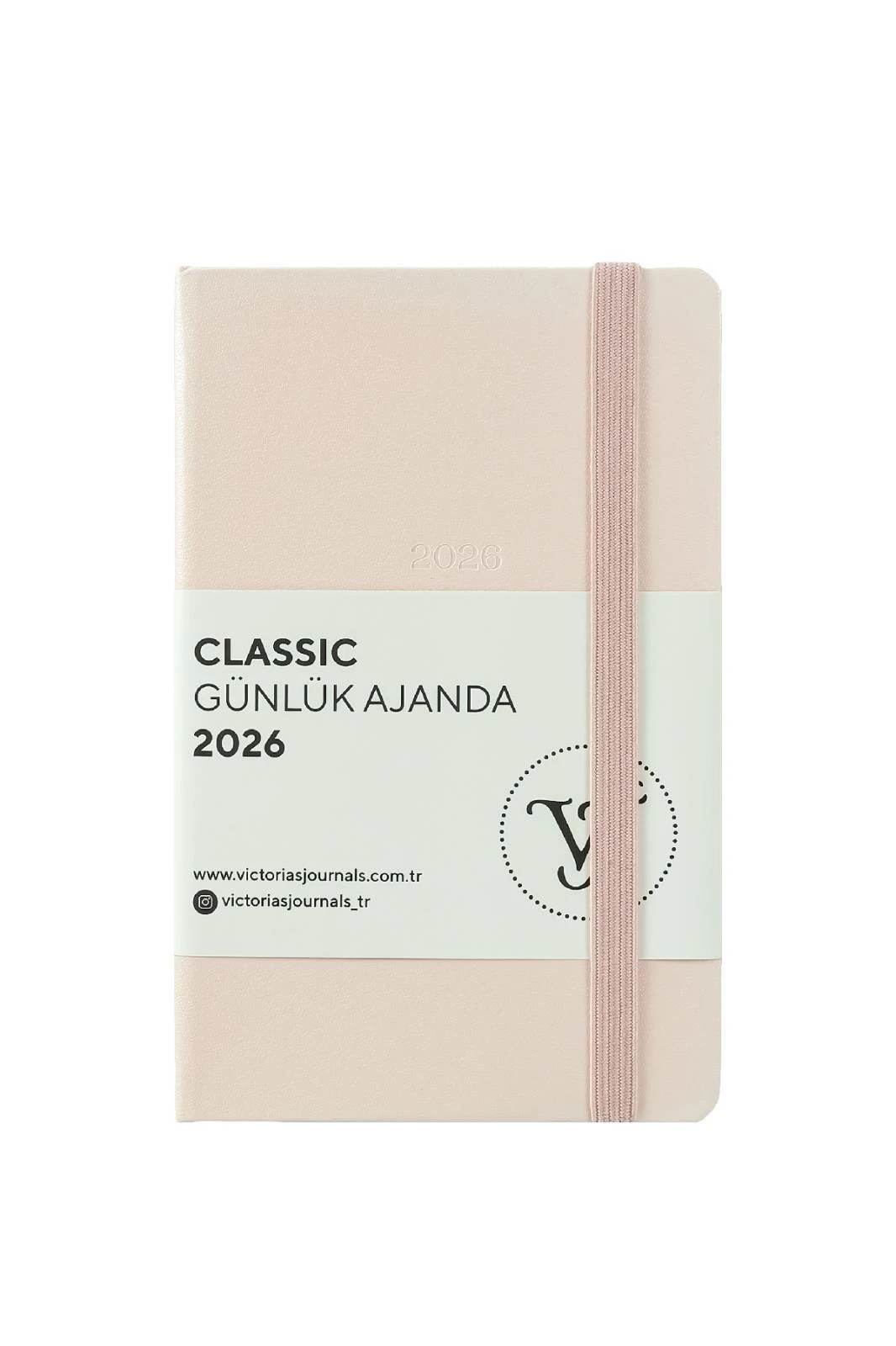 Victoria's Journals Classic-Günlük Ajanda 9x14 cm. Sert Kapak. Ivory 70 gr.384 Sayfa. Cepli.Lastikli.Pembe Hover