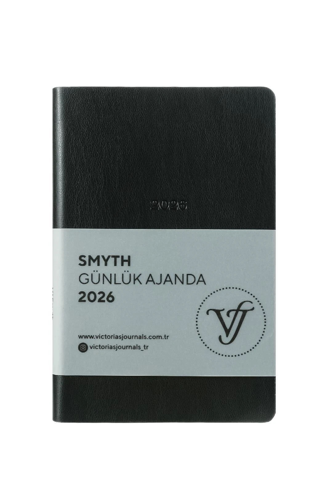 Victoria's Journals Smyth- Günlük Ajanda 9x14 cm. Ivory  80 gsm 416 sayfa. Esnek Kapak. Gümüş Yaldız Kenar.Siyah