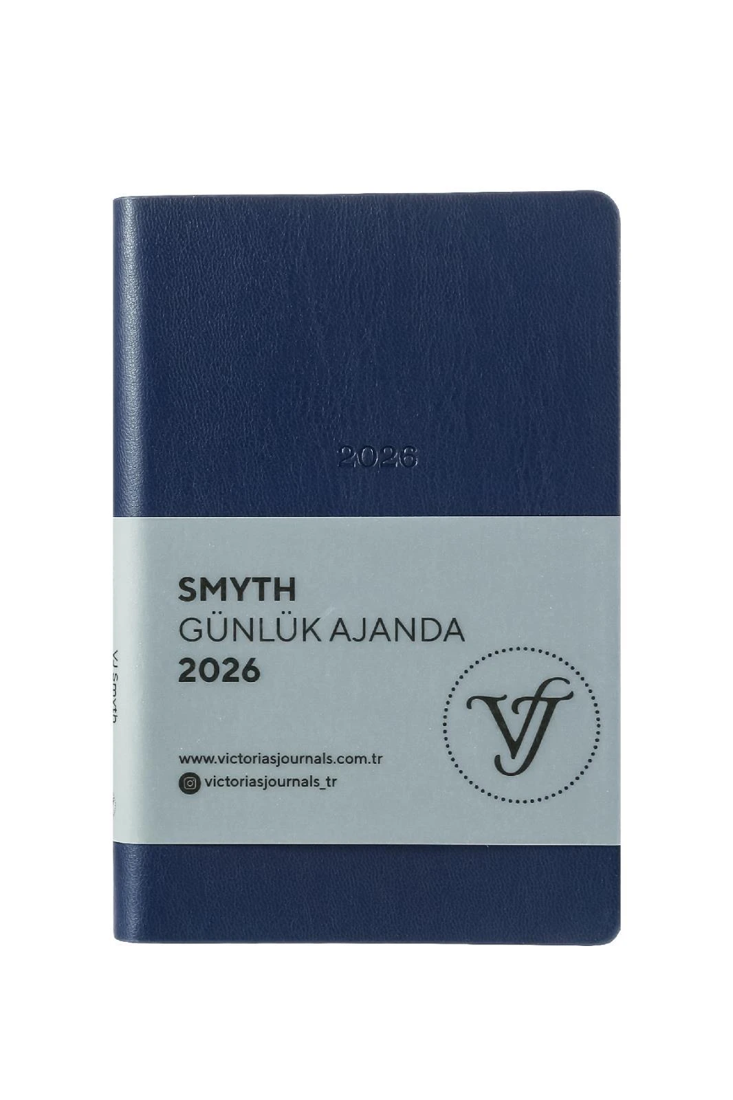 Victoria's Journals Smyth- Günlük Ajanda 9x14 cm. Ivory  80 gsm 416 sayfa. Esnek Kapak. Gümüş Yaldız Kenar.Mavi