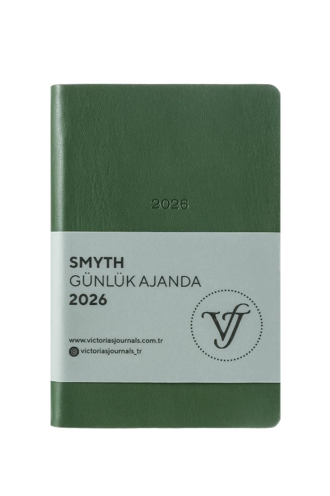 Victoria's Journals Smyth- Günlük Ajanda 9x14 cm. Ivory  80 gsm 416 sayfa. Esnek Kapak. Gümüş Yaldız Kenar.Petrol Yeşili