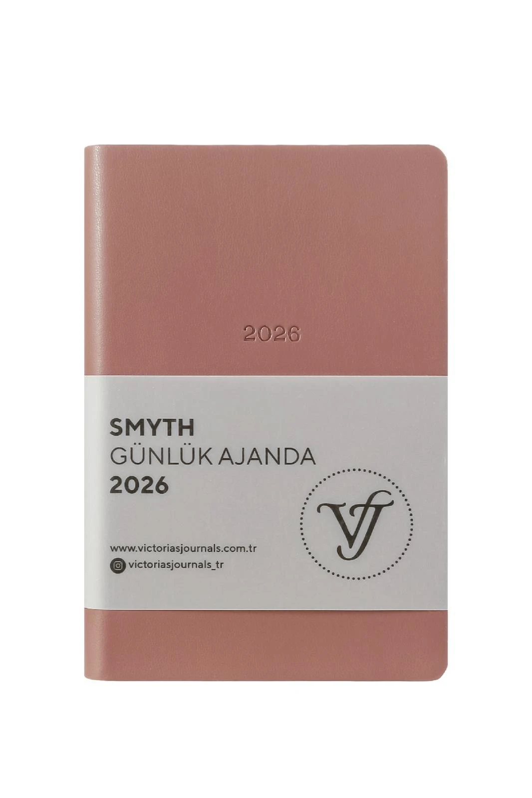 Victoria's Journals Smyth- Günlük Ajanda 9x14 cm. Ivory  80 gsm 416 sayfa. Esnek Kapak. Gümüş Yaldız Kenar.Toprak