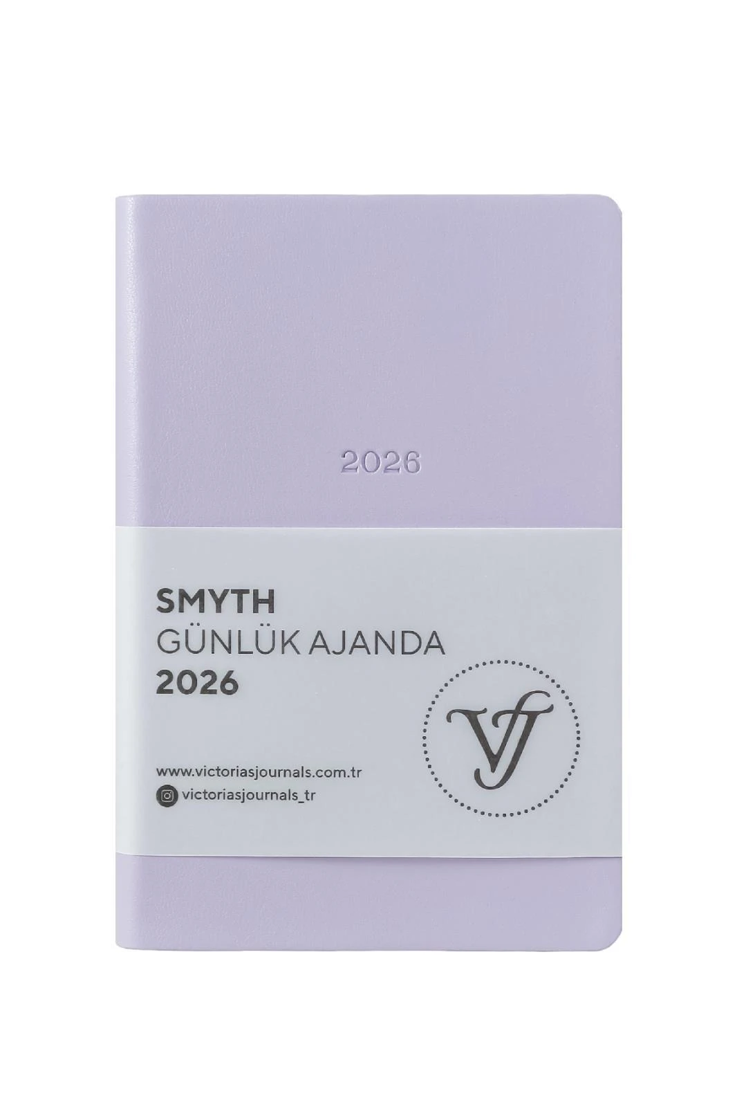 Victoria's Journals Smyth- Günlük Ajanda 9x14 cm. Ivory  80 gsm 416 sayfa. Esnek Kapak. Gümüş Yaldız Kenar.Lila Hover