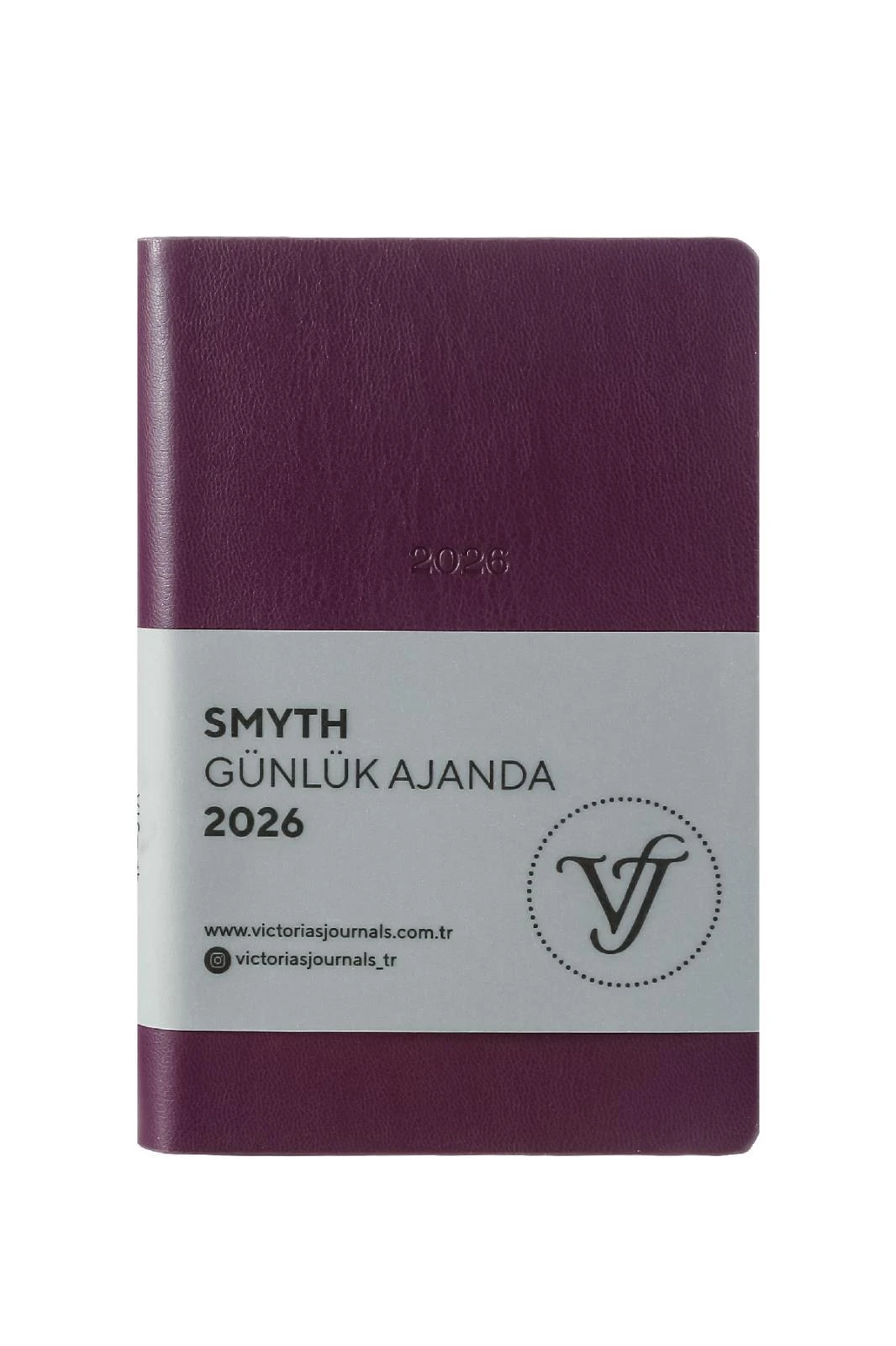 Victoria's Journals Smyth- Günlük Ajanda 9x14 cm. Ivory  80 gsm 416 sayfa. Esnek Kapak. Gümüş Yaldız Kenar.Mor