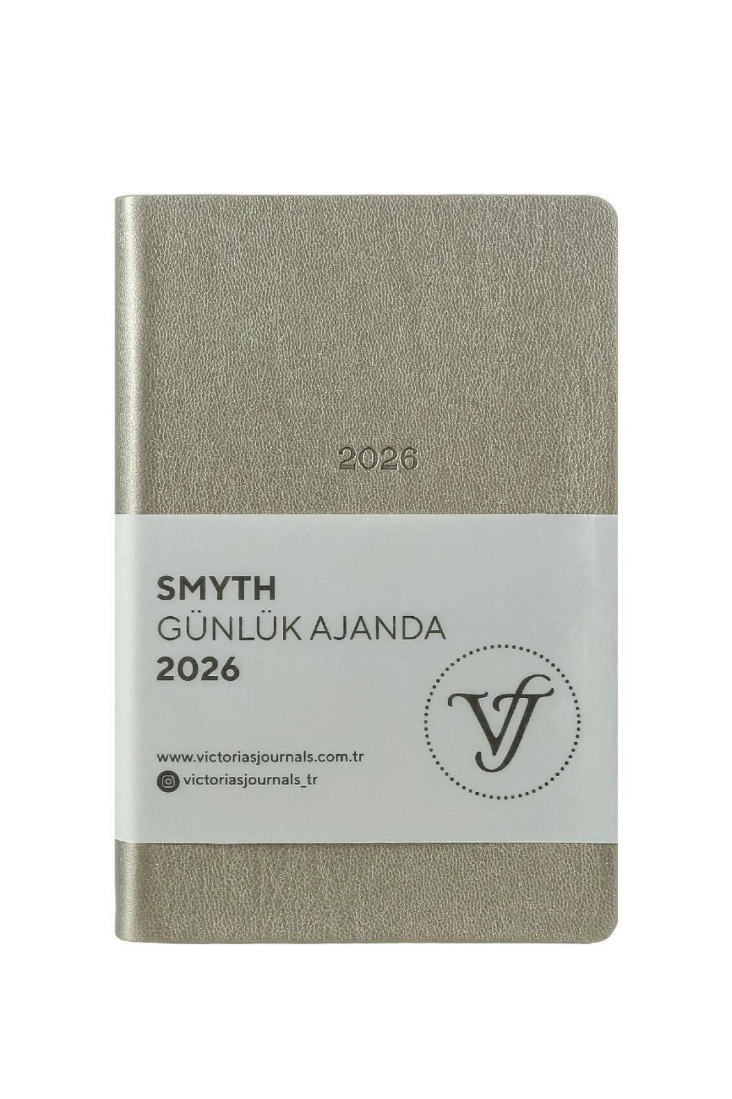 Victoria's Journals Smyth- Günlük Ajanda 9x14 cm. Ivory  80 gsm 416 sayfa. Esnek Kapak. Gümüş Yaldız Kenar.Gümüş